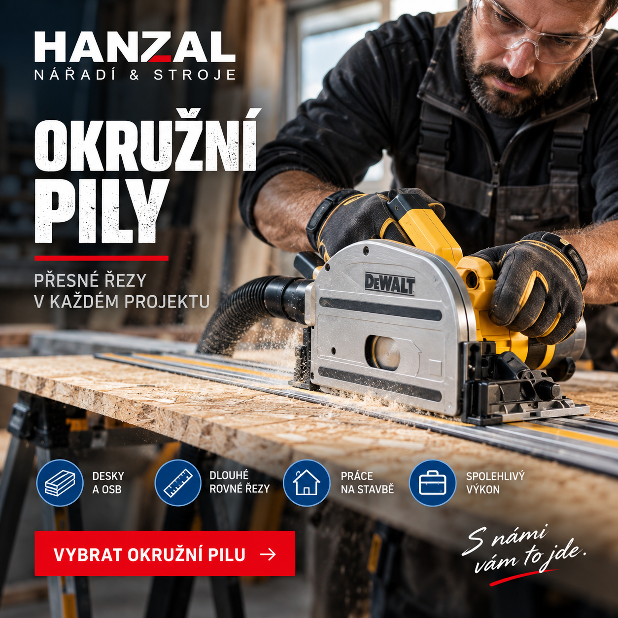 Okružní pily pro dlouhé rovné řezy