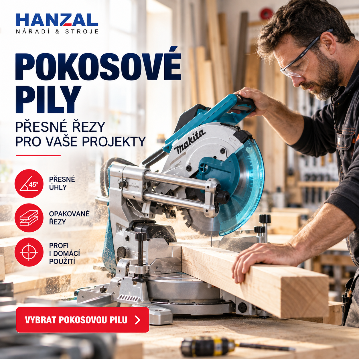 Pokosové pily pro přesné zkracování