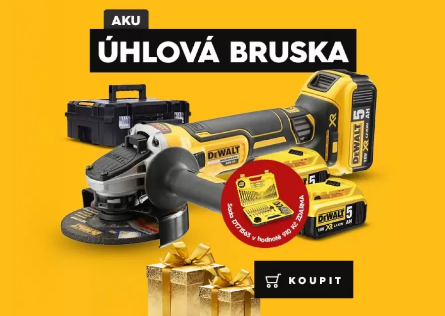 Vánoční tip na dárek: Aku úhlová bruska DeWALT DCG405P3 + dárek za 910 Kč