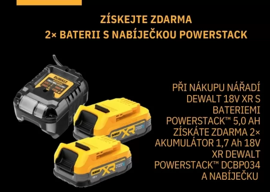 Sada baterií k vybraným strojům DeWALT ZDARMA