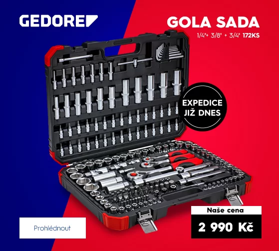 Gola sada 1/4"+ 3/8" + 3/4" 172ks GEDORE