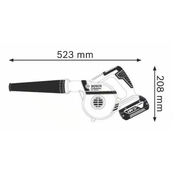 Aku fukar zahradní Bosch GBL 18 V-120 Professional solo 06019F5100