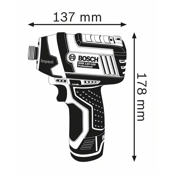 Aku rázový utahovák Bosch GDR 12V-105 Professional - solo 06019A6901