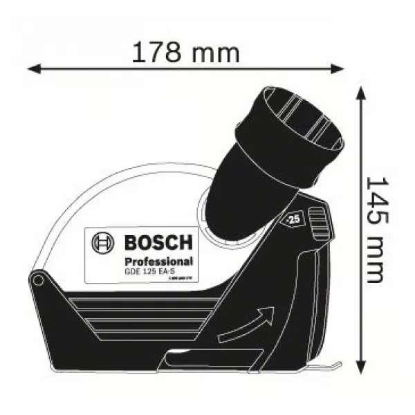 Kryt odsávací Bosch GDE 125 EA-S Professional 1600A003DH
