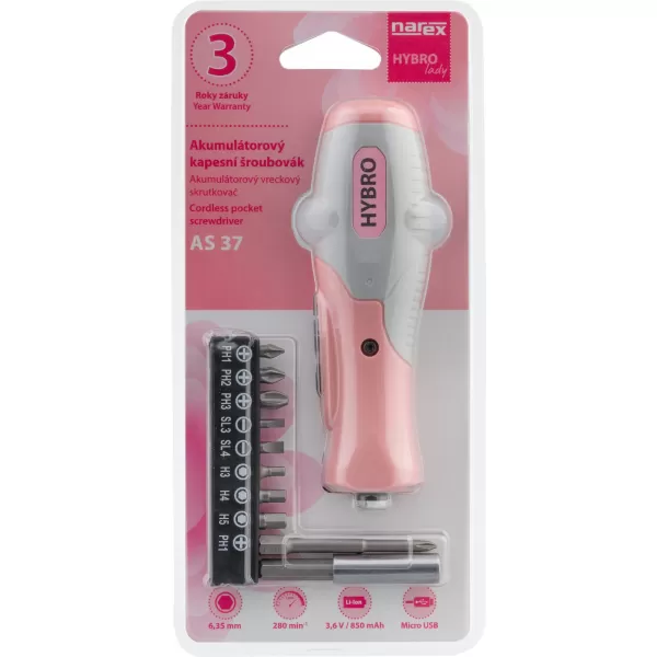 Aku šroubovák Narex AS 37 Hybro Lady
