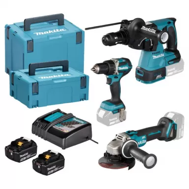 Sada aku strojů Makita DDF484+DGA504+DHR243 Li-ion LXT 18V/5,0Ah