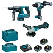 Aku sada nářadí Makita DGA506+DHR243+DDF492 Li-ion LXT 18V/5,0Ah
