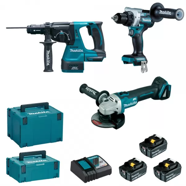 Aku sada nářadí Makita DGA506+DHR243+DDF492 Li-ion LXT 18V/5,0Ah