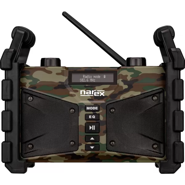 Pracovní rádio s funkcí Bluetooth a Powerbanky Narex CAMOUFLAGE