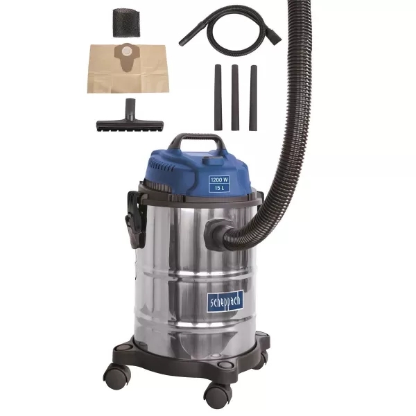 Vysavač průmyslový na suché/mokré vysávání 15 l Scheppach ASP 15 ES