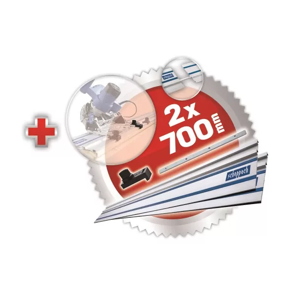 Ponorná pila Scheppach PL 55 +2xvod.lišta 700mm +ochr.proti překlopení + spojka lišt