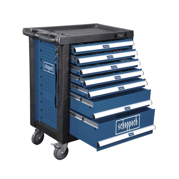 Dílenský vozík s nářadím, 7 zásuvek, 263 dílů Scheppach TW 1000