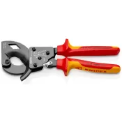 Stříhací kleště na kabely - ráčnové izolované 1000V VDE, Knipex