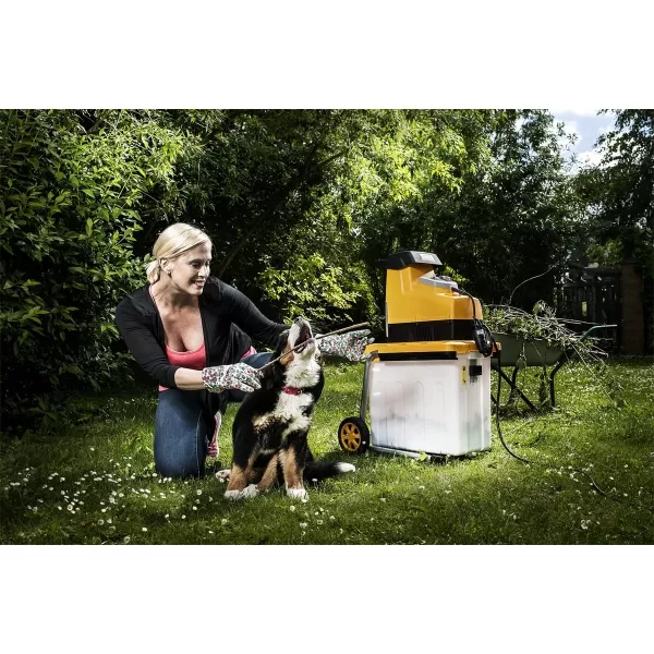 Válcový drtič zahradního odpadu RES 3044 B 3000 W s transparentním boxem Riwall