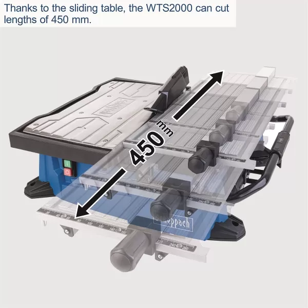 Řezačka na obklady a dlažbu Scheppach WTS 2000 s posuvným stolkem