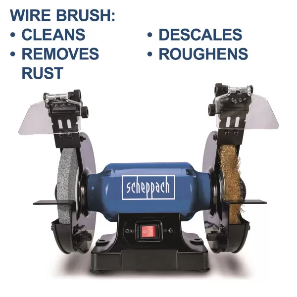Bruska dvoukotoučová Scheppach SM 200 LB kotouč/kartáč