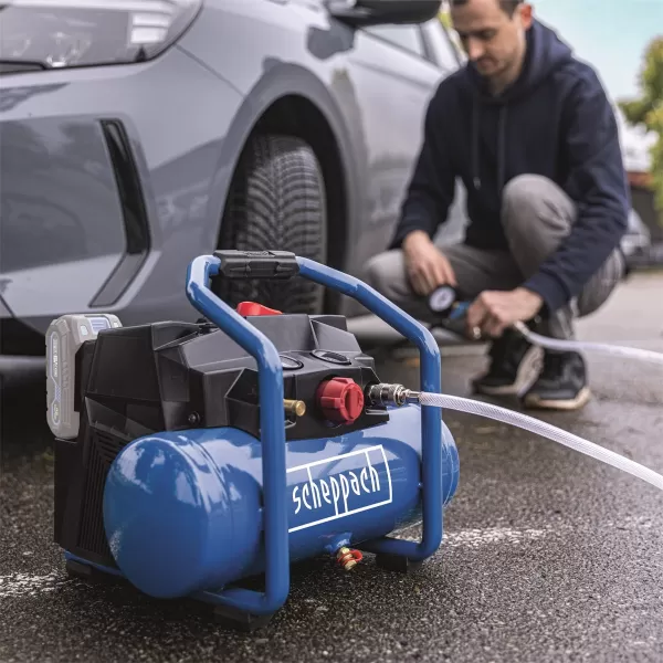 Aku kompresor bezolejový 6 l C-ACT160/6-X - 20 V IXES (bez baterie a nabíječky) Scheppach