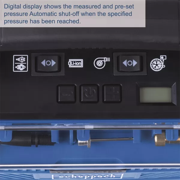 Aku kompresor Air Force 6 - IXES (20 V aku, 12 V, 230 V) Scheppach