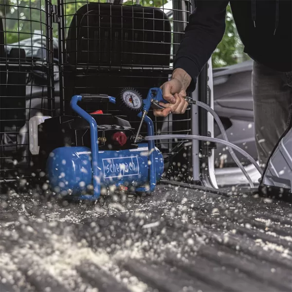 Aku kompresor bezolejový 6 l C-ACT160/6-X - 20 V IXES (bez baterie a nabíječky) Scheppach