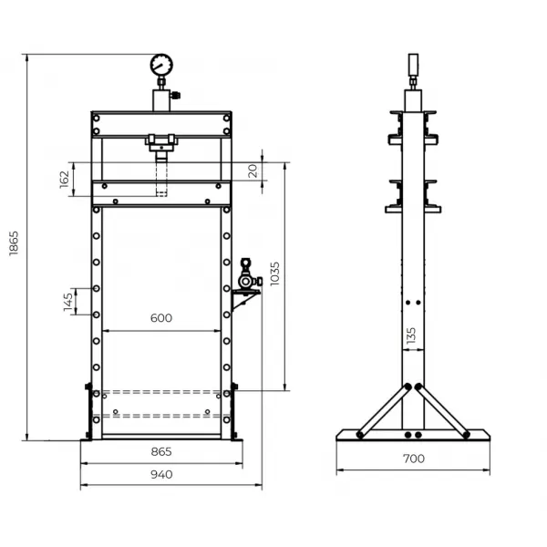 Dílenský hydraulický lis 30t Holzmann WP30ECO