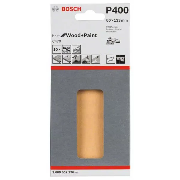 Brusné papíry pro vibrační brusky, 8 otvorů Bosch /bal.10ks/, Best for Wood