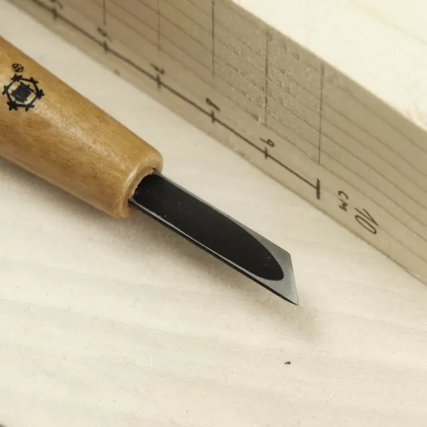 Japonské řezbářské mini-dláto MIKISYO Power Grip se šikmou čepelí - 6 mm