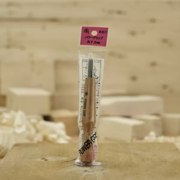 Japonské řezbářské mini-dláto MIKISYO Power Grip s U čepelí - 7,5 mm