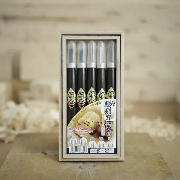 Sada řezbářských mini-dlát SAKURA Nihon - 5 kusů