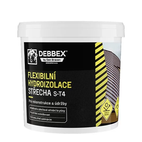 Flexibilní hydroizolace STŘECHA S-T4 5 kg kbelík černá