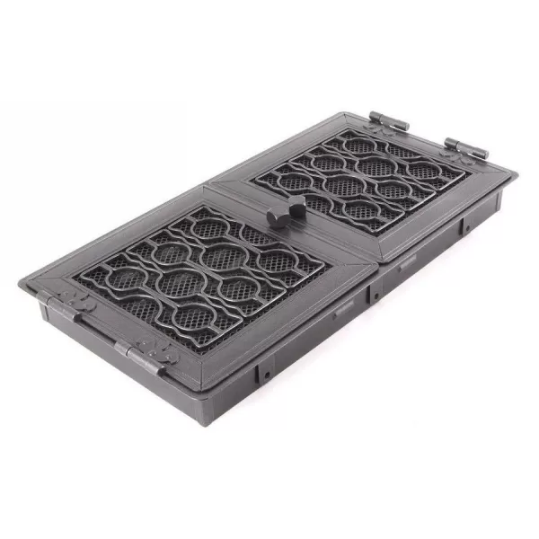 Krbová mřížka PREMIUM STYL 21x43 cm, grafit s žaluzií