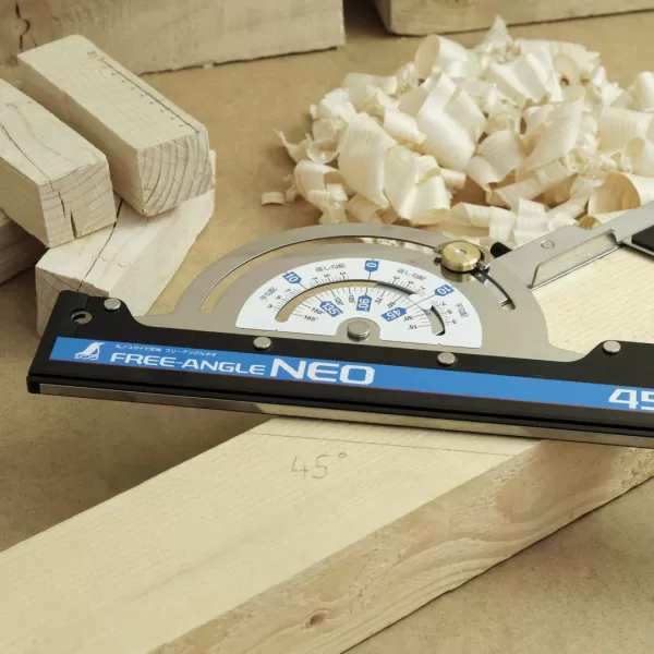 Japonská vodící lišta a úhloměr SHINWA Free-Angle NEO pro kotoučové pily