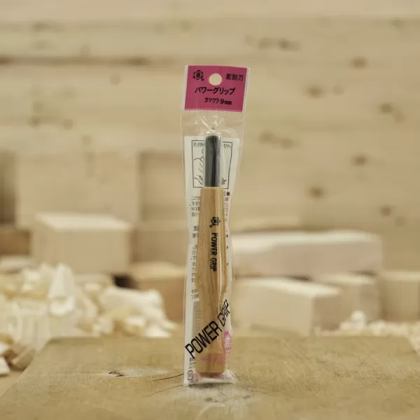 Japonské řezbářské mini-dláto MIKISYO Power Grip s mělkou U čepelí - 9 mm