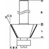 Fazetová, hranová fréza s ložiskem, dvoubřitá, tvrdokovová, Bosch