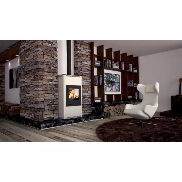 Krbová kamna AQUAFLAM ® 17 s výměníkem - šedá, manuální regulace