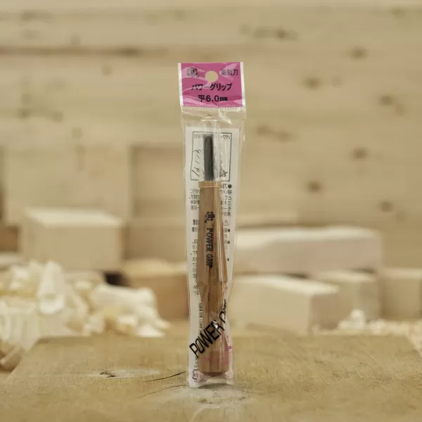 Japonské řezbářské mini-dláto MIKISYO Power Grip s plochou čepelí - 6 mm