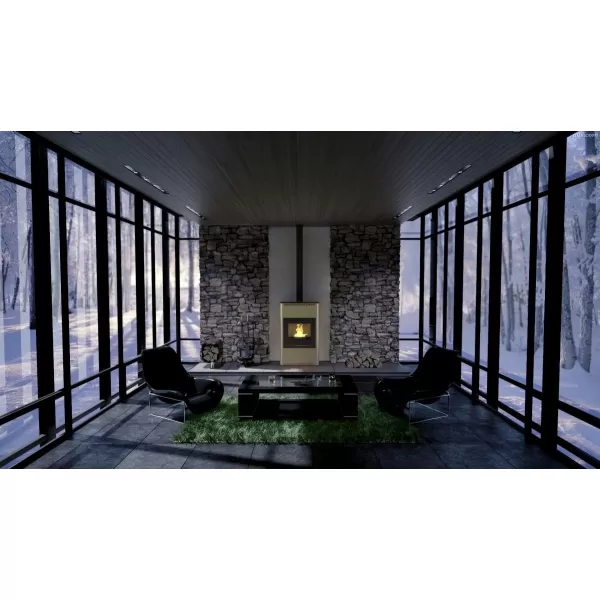 Krbová kamna AQUAFLAM ® 25 s výměníkem - černá, manuální regulace