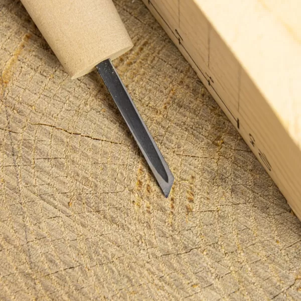 Japonské řezbářské mini-dláto SENKICHI s šikmou čepelí - 3 mm