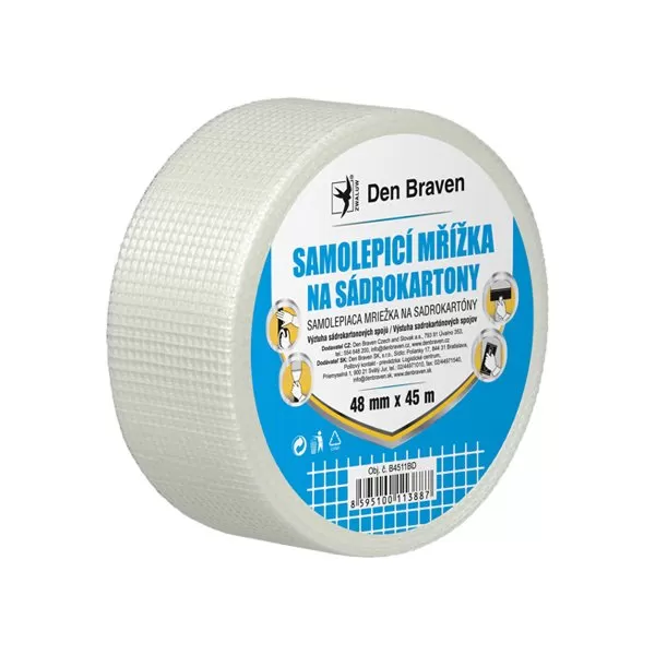 Samolepicí mřížka na sádrokartony 48 mm, délka 90 m 90 m bílá