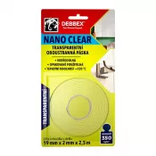 Transparentní oboustranná páska NANO CLEAR 19 mm × 2 mm, délka 2,5 m 2,5 m transparentní