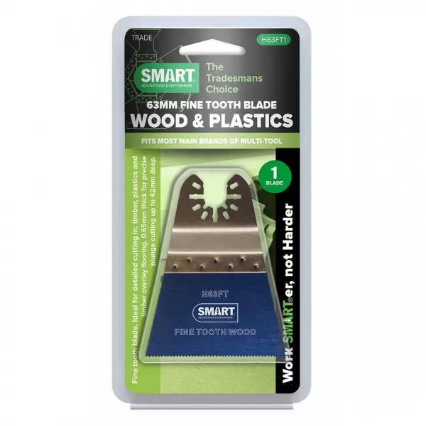 Ponorný pilový list SMART TRADE s jemnými zuby na dřevo a plast, 63 mm - 1 kus