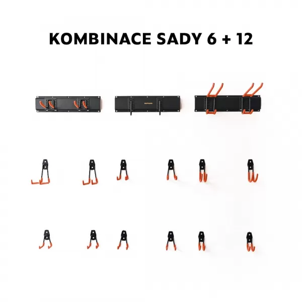 Ocelové háky na zeď CRAFTMAKER s pogumovaným povrchem - sada 12 ks