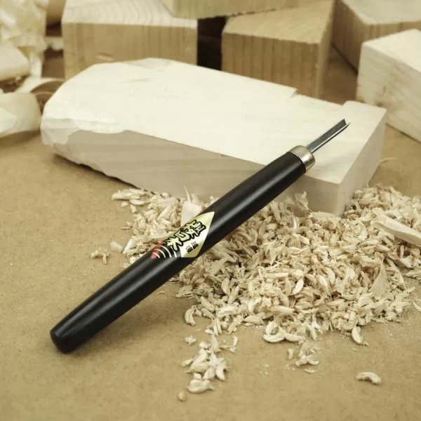 Japonské řezbářské mini-dláto SAKURA Nihon s V čepelí - 3 mm