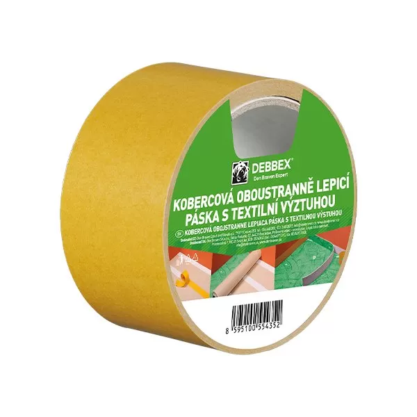 Kobercová oboustranně lepicí páska s textilní výztuhou 50 mm, délka 25 m 25 m