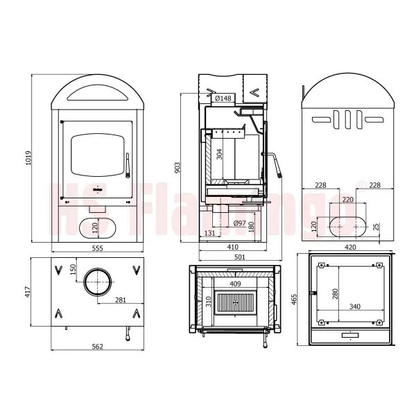 Krbová kamna FLAMINGO ® MELAND dlažba Javor
