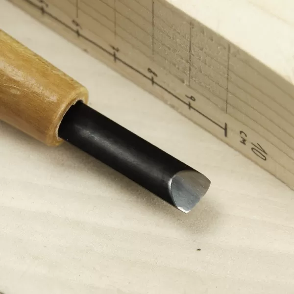 Japonské řezbářské mini-dláto MIKISYO Power Grip s mělkou U čepelí - 9 mm