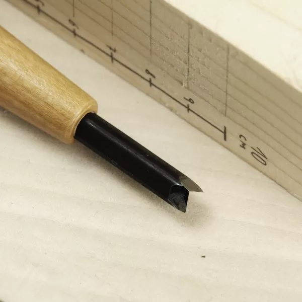 Japonské řezbářské mini-dláto MIKISYO Power Grip s V čepelí - 4,5 mm