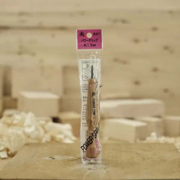 Japonské řezbářské mini-dláto MIKISYO Power Grip s U čepelí - 1,5 mm