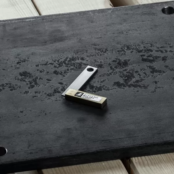 Nerezový mini úhelník SHINWA s robustní mosaznou základnou - 60 mm