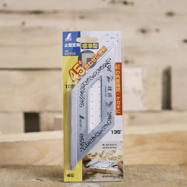 Ocelový úhelník SHINWA pro 45° s dorazem