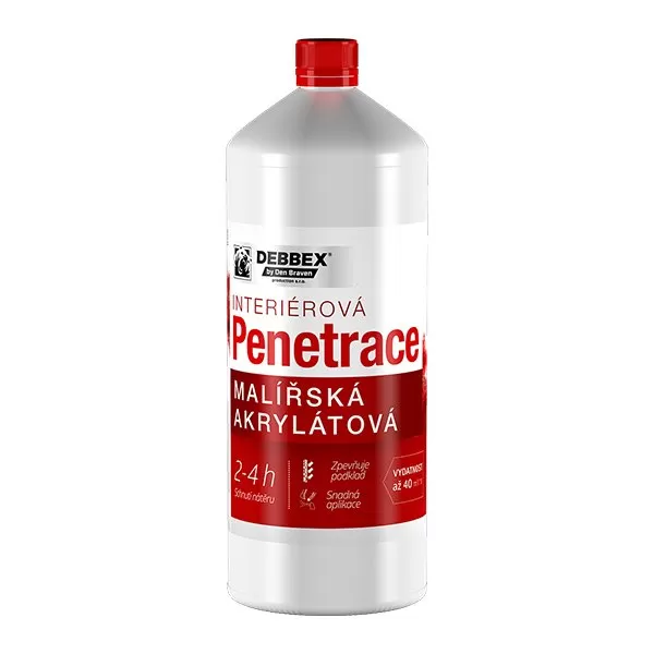 Malířská akrylátová penetrace 1 l láhev mléčně bílá